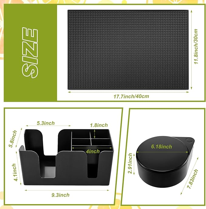 Mifoci 28 Pcs Bartender Kit, Garnish Tray for Bartenders with Lid Bar Caddy, 3 Tier Glass Rimmer, 17 Pcs Margarita Cocktail Shaker Set with Bar Mixology Accessory for Home Beginners Margarita Kit Gift