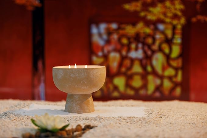 BLUEME Yuzu & Ginger, Luxury Candle w/Essential Oils, 3 Wick, Hand-Poured Soy, Cotton Wick, Ceramic