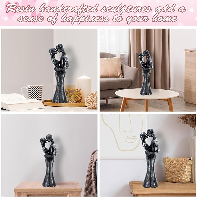 Anniversary Wedding Gifts, Love Ornament for Couple, Romantic Couple Sculptures, Abstract Resin Statues for Home Decor, Valentines Statues Decor for Desk Office, Valentines Gifts for Women Wife