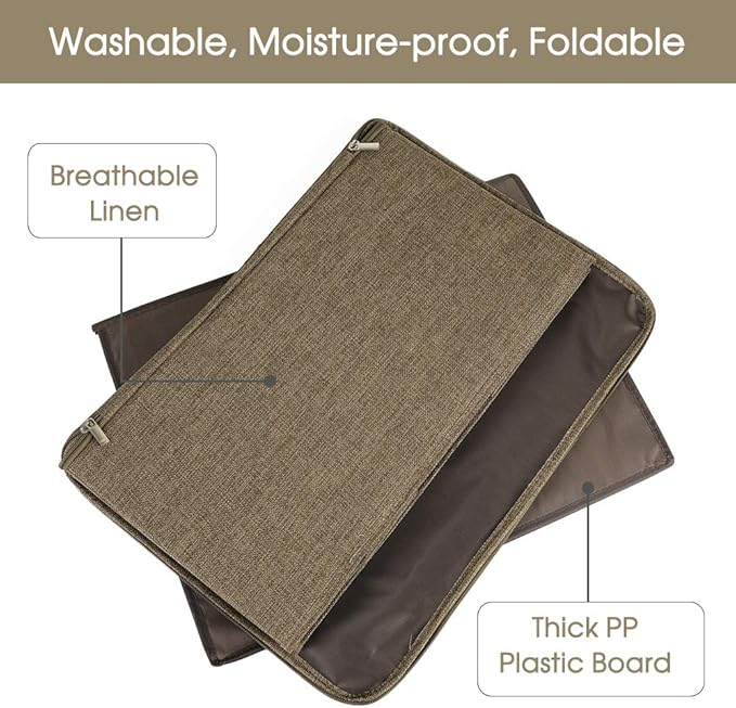 ANMINY Storage Bins with Zipper Lids 51.9 Qt Lidded Fabric Storage Boxes Baskets Cubes with Handles Collapsible Washable Cotton Linen Closet Shelf Clothes Organizer - Extra Large, Coffee