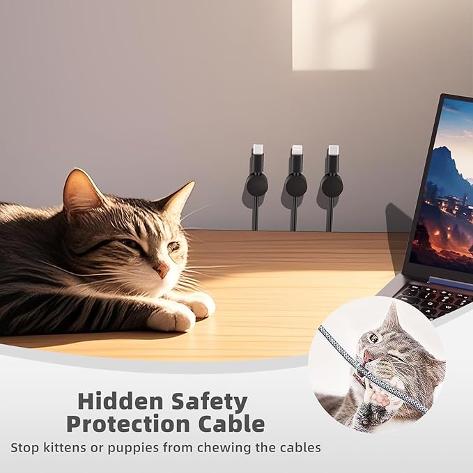 Viaky 8-Pack Magnetic Cable Holder Black, Self Adhesive Silicone Magnet Cable Straps, Strong Cord Holder for Phone Charge, Wire Management for Nightstand, Wall, Office, Home, Car, Desk