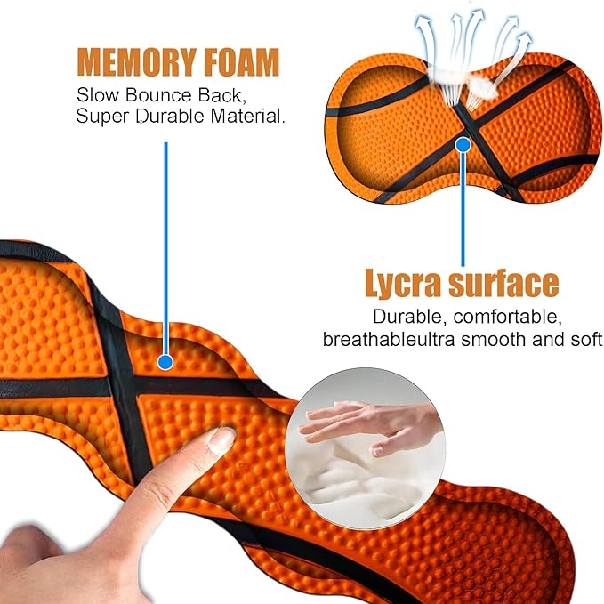 4 in 1 Ergonomic Keyboard Wrist Rest & Mouse Pad Wrist Rest Set, Large XXL Gaming Desk Mat 31.5"x 11.8" with Non-Slip Base, Memory Foam for Home Office Study Gaming, Basketball Surface