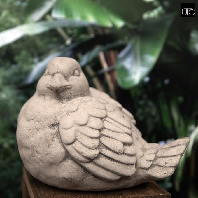 Urban Trends Bird Statues for Outdoor, Small Decorative Cement Bird Sculpture for Lawn, Patio Yard Lawn Figurine Decorative Ornament Home Decor Items: 8.25"x5.25"x6.25"H
