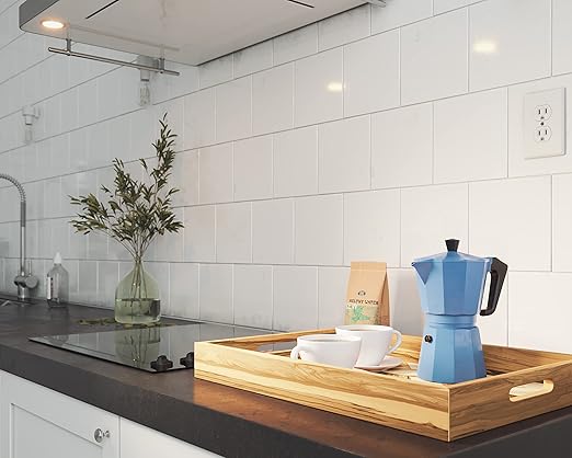 Lipper International 1265 Acacia Herringbone Serving Tray with Handle Cutouts for Meals or Organizing, 19 3/4" x 13 3/4" x 2 1/4"