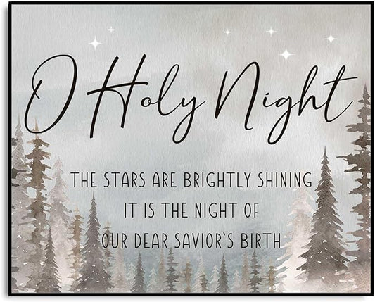 Christmas Decoration, Holy Night Wall Decor, Christmas Wall Art, Christmas Mantel Decor, Farmhouse Christmas, Christmas Night Decor, Holy Night Sign, Rustic Christmas Sign Quality Print