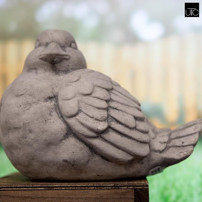 Urban Trends Bird Statues for Outdoor, Small Decorative Cement Bird Sculpture for Lawn, Patio Yard Lawn Figurine Decorative Ornament Home Decor Items: 8.25"x5.25"x6.25"H