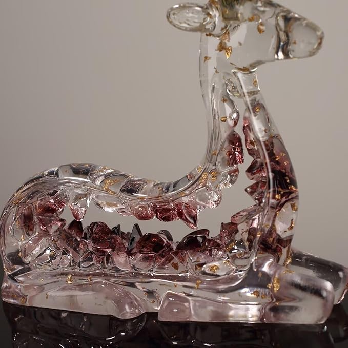 Beautiful Deer Figurines-Elegant Home Decor Accents with Exquisite Craftsmanship and Versatile Design for Living Spaces-Purple
