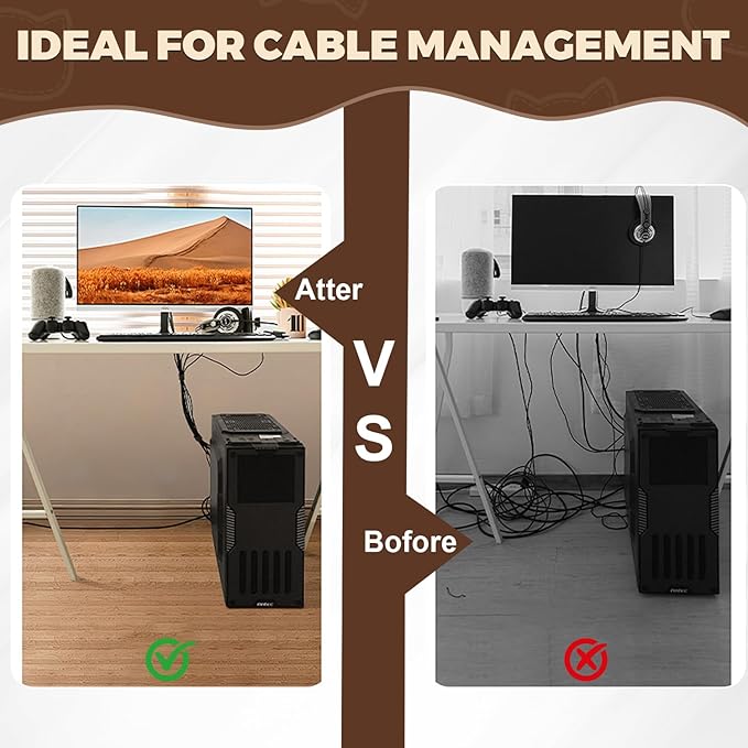 FOURGUN Reusable Cable Ties 100 Pack 6 In Heavy Duty Adjustable Hook Loop Cord Straps Multi-Purpose Wire Organizer Cable Management Ideal for Home Office Data Centers Indoor/Outdoor Wire Bundling