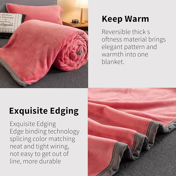 Fleece Bed Blankets Queen Size - Soft Lightweight Plush Fuzzy Cozy Luxury Blanket Microfiber Throw for Couch Bed,All-Season Breathable,80x90 Inches