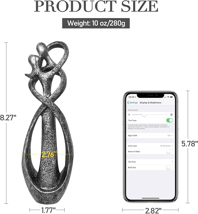 Resin Couple Home Decor Romantic Gift for Weddings Valentine's Day and Anniversaries Decoration Figurine for Girlfriend, Bridal Shower, Engagement (Little Retro)