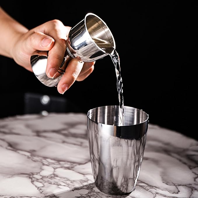 Homestia Premium Bell Jigger, with Measurements Inside 2 oz 1 oz, Shot Measure Double Jigger, Bar Jigger Liquor Alcohol Measuring for Bartending, Stainless Steel Bartender Jiggers with Pourer