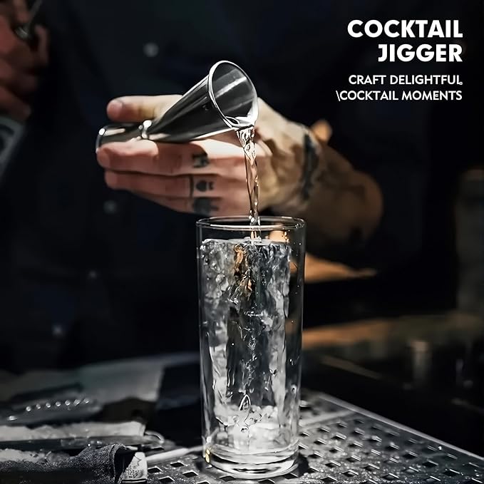 2 Pieces Jigger for Bartending, Double Cocktail Japanese Jigger 304 Stainless Steel Jigger 2 OZ 1 OZ with Measurements Inside for Home Bar Drink Kitchen Bartender Tools