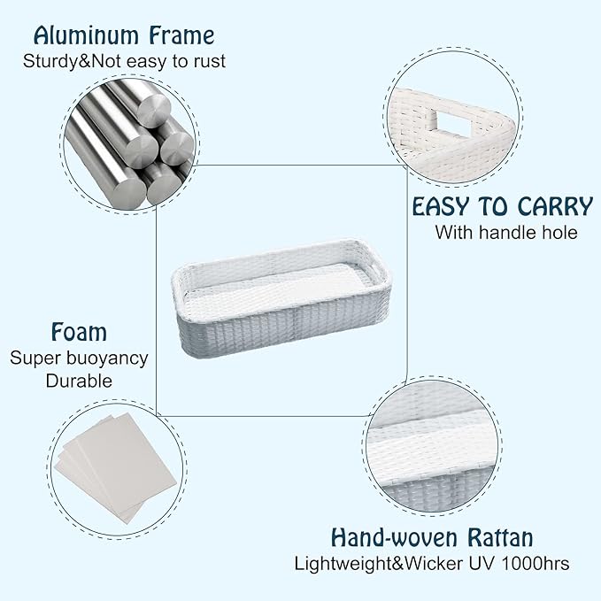 Floating Tray for Pool, Round Serving Tray for Swimming Pool Floats, for Hot Tub, Hot Spring, Beach Party, Pool Serving Drinks, Brunch (Brown, Small)