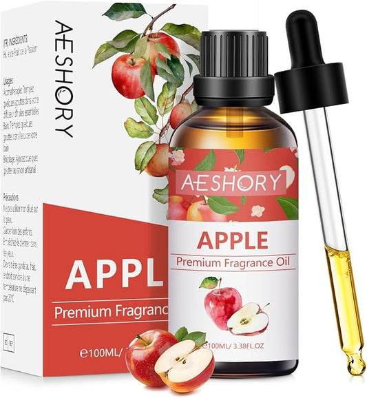 Apple Fragrance Oil 3.38FL.OZ - Aromatherapy Essential Oils for Diffusers for Home, Apple Scented Oils for Massage, Soap Candle Making Scents - 100ML