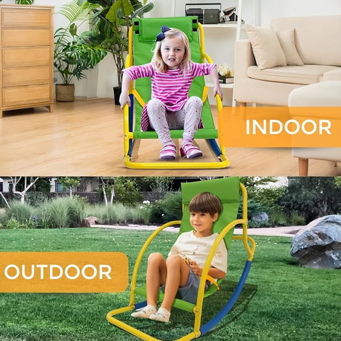 PLATPORTS Big Recliner Chair Oversized - Living Room Chairs - Kids Saucer Chair Seesaw - Toddler Chaise Lounge Reading Chair - Playground Equipment for Home - Backyard, Daycare