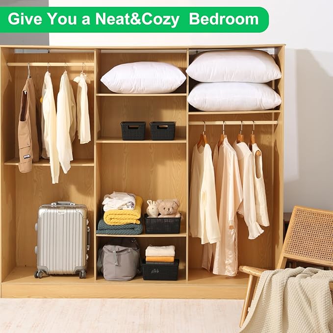 6 Pack Plastic Storage Baskets With Lids,Black Breathable Stackable Storage Bins,Small Storage Containers,for Organizing Storage Baskets on Desktops,Closets,Playrooms,Classrooms,Offices