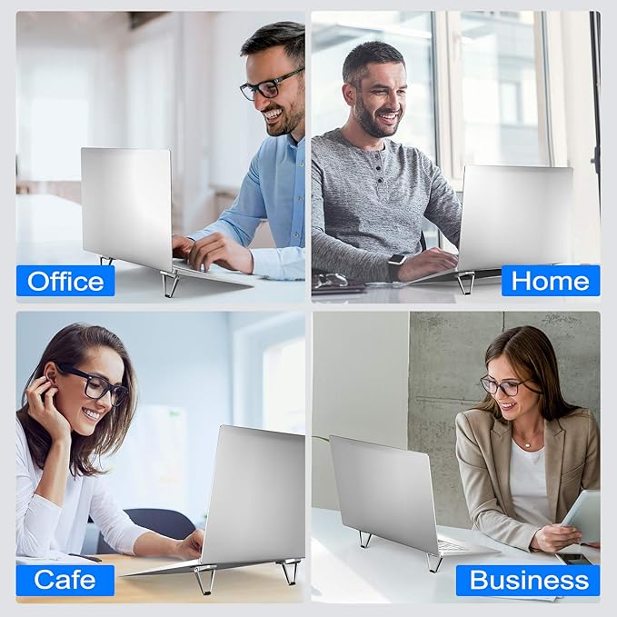 Laptop Stand for Desk, Portable Anti-Slip Keyboard Riser, Zinc Alloy Keyboard Stands, Computer Stand Compatible with MacBook Air/Pro, 10-15.6 Inches Laptops and Keyboards (Sliver)