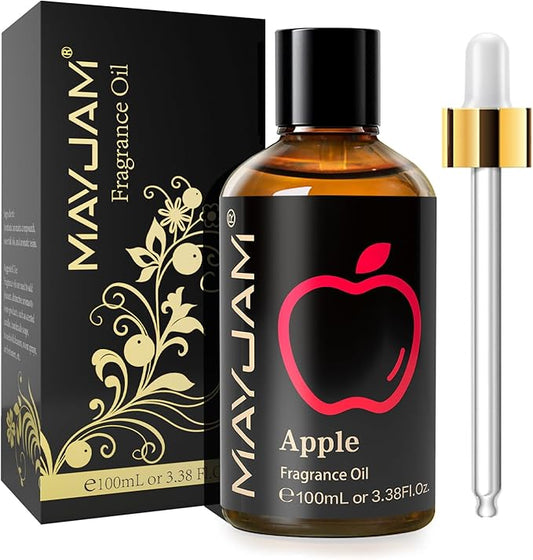 MAYJAM 100ML/3.38FL.OZ Apple Fragrance Oils with Glass Dropper, Essential Oils for Diffusers for Home, Long Lasting Scented Oils for Diffusers Soap Candle Making