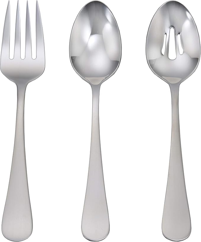 Liberty Tabletop Annapolis 43 Piece Flatware Set Service for 8 Includes 3pc Serving Set Mirror (Bright) Finish MADE IN USA