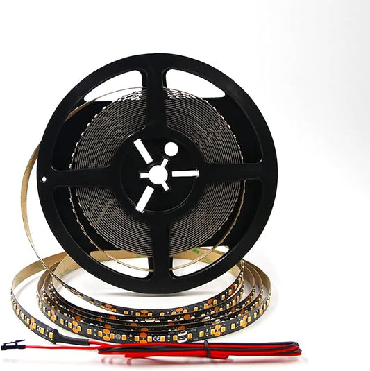 VST LED Strip Lights Natural White 120LEDs/M 1000Lm/M 9.6W/M CRI 90+ 12V Cuttable Connectable Dimmable LED Strips for Indoor Under Cabinet, No Driver(4000k-16.4ft, Black)