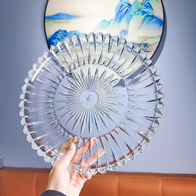 Glass Fruit Bowl or Decorative Bowl, used for Kitchen counter or living room center table decoration, Centerpiece Bowl,Serving Trays(11.6in)