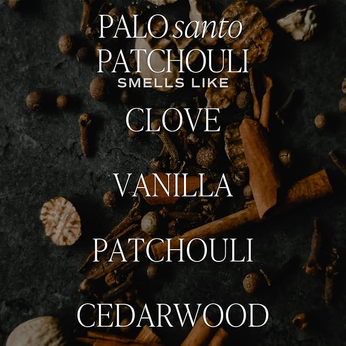 Sweet Water Decor Palo Santo Patchouli Scented Soy Candles – Vanilla, Sandalwood, Musk, and Earthy Palo Santo – Cozy Aroma – 50 Hour Burn – 12oz Tinted Glass Jar for Home Decor and Bedroom Decor