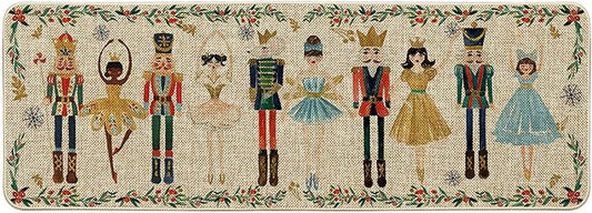 Artoid Mode Watercolor Nutcrackers Merry Christmas Doormat, Winter Home Decor Low-Profile Door Mat Floor Mat 17x47 Inch