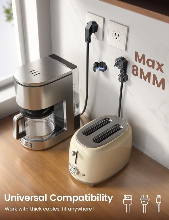 8Pack Magnetic Cord Organizer Cable Clips - Lamicall [Crystal-Clear] Desk Cable Managment for Phone Charging Cord, Adhesive Wire Holder for Home Office Desk Nightstand, Halloween Organizer Accessories