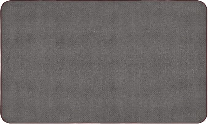 House, Home and More Skid-Resistant Carpet Indoor Area Rug Floor Mat - Gray - 3 Ft X 5 Ft - Non Slip Rubber Backing, Stain Resistant, Dog Friendly, Living Room Bedroom Kitchen Entryway