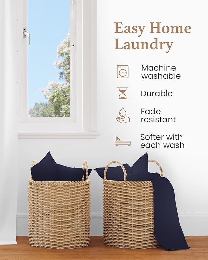 Good Sleep Bedding King Size Deep Pocket Sheet Sets - 4 Pc, 1000 TC Bed Sheets King Size, Soft Sheets Set Egyptian Cotton, Luxury King Sheet Set with Pillow Covers, Fits Upto 16" - Navy Blue