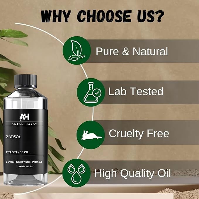 Hotel Scents Diffuser Oil Zarwa 500ml – Creed-Aventus Inspired Luxury Scent – Lemon, Cedarwood, Patchouli – Essential Oil Refill for Waterless & Ultrasonic Diffuser – Home & Hotel Aromatherapy Oil