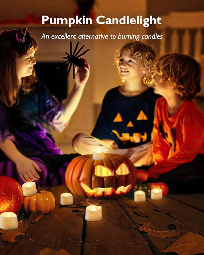 Homemory 12Pcs Flickering Flameless Candle Battery Operated, 200+Hours Fake Electric LED Tea Lights for Votive, Centerpiece Table Decorations, Wedding, Aniversary, Halloween, Christmas
