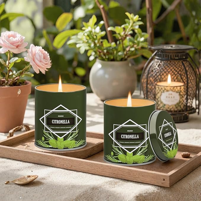 Citronella Candles Outdoor 6-Pack, Total 54oz Citronella Candles for Outside Patio, Camping & Garden, Summer Gifts for Indoor Home Scented, 50-Hour Burn Time, 9 Ounce Each