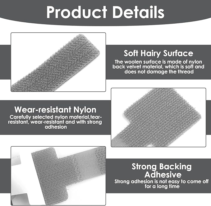 Cable Management Clips, 40Pcs Home Office Organizer Hook and Loop Tape - Self-Adhesive Desk Cable & Cord Management for Under Desk, Wall, Home, Office