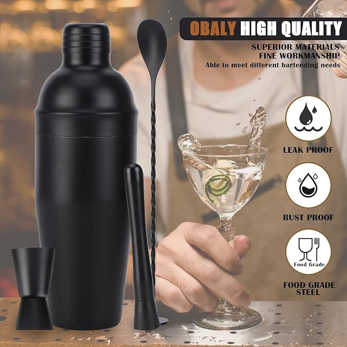 Bartender Kit 11-Piece Cocktail Shaker-Muddler for Cocktails 25oz Boston Shaker-Bar Accessories with Stylish Bamboo Stand Mix Drink Shaker kit Perfect Martini kit with Cocktail Recipes Booklet