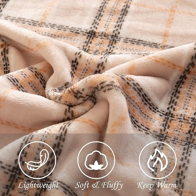 Fleece Bed Blankets Queen Size - Soft Lightweight Plush Fuzzy Cozy Luxury Blanket Microfiber Throw for Couch Bed,All-Season Breathable,80x90 Inches