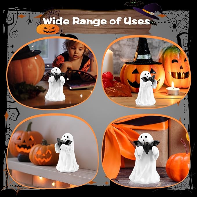 2025 Halloween Figurine Ghost, Ghosts Middles Fingers Figurine，Spooky Cute Halloween Decor，Haunted Porch & Indoor Home Statue，Coffee Table Centerpieces Shelf Mantel Display