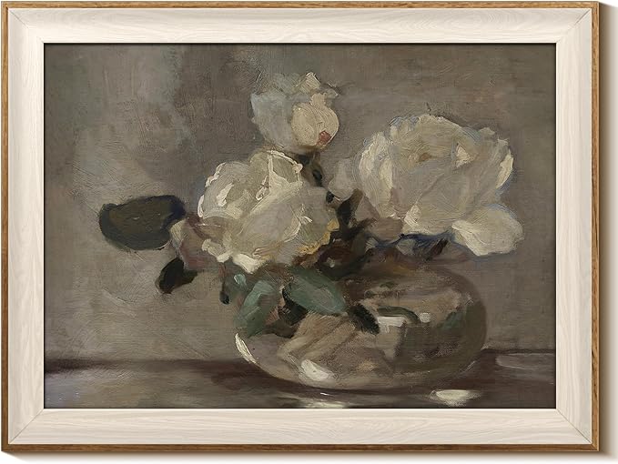 InSimSea Framed Canvas Wall Art Framed Wall Decorations, Mid Century Modern Wall Decor, Botanical Wall Art for Farmhouse Kitchen Office Bathroom Decor 12x16In
