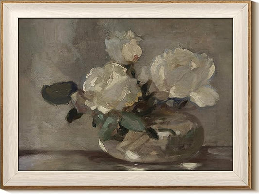InSimSea Framed Canvas Wall Art Framed Wall Decorations, Mid Century Modern Wall Decor, Botanical Wall Art for Farmhouse Kitchen Office Bathroom Decor 12x16In