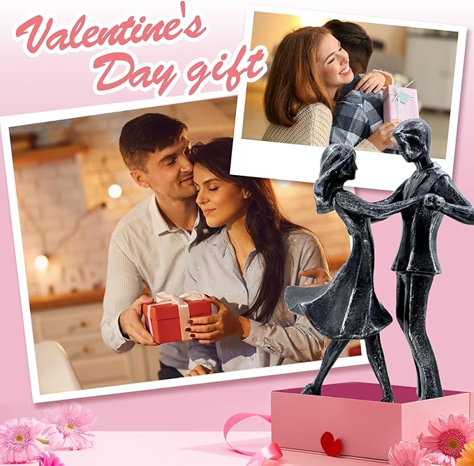 Anniversary Wedding Gifts, Love Ornament for Couple, Romantic Couple Sculptures, Abstract Resin Statues for Home Decor, Valentines Statues Decor for Desk Office, Valentines Gifts for Women Wife