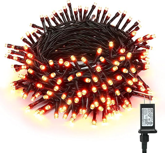 BrizLabs Halloween Orange Lights, 78.74ft 240 LED Orange String Lights, Connectable Mini Lights, 8 Modes Plug-in LED String Lights Waterproof for Outside Xmas Tree Decor