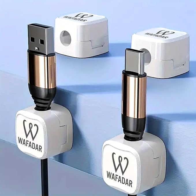 6 Pcs Magnetic Cable Clips, Office Desk Accessories, Cord Organizer Holder, Cable Management Holder, Phone Charger Cord, Wire Clips, Magnetic Cord Organizer, Adhesive Cable Holder