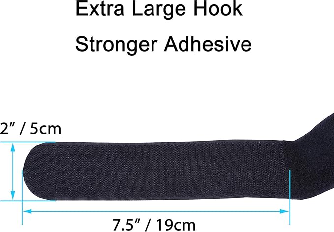 Extra Large 4 Pack 2 x 48 Inches Hook and Loop Strap, Reusable Fastening Cable Tie Down Straps by Wisdompro - Reusable, Durable Functional Cinch Cable Straps for Your Home, Office, Workspace