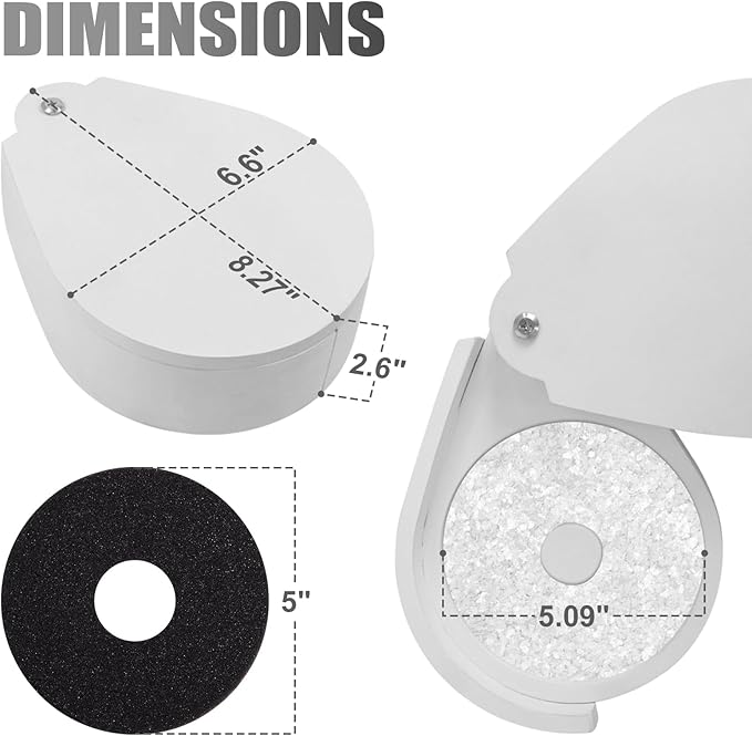 Margarita Salt Rimmer Set Bamboo– 3-Tier Bar Glass Rimmer with Lid and 6 Sponges for Cocktails, Perfect for Margaritas, Bloody Marys, and Manhattans – Ideal for Home and Parties White