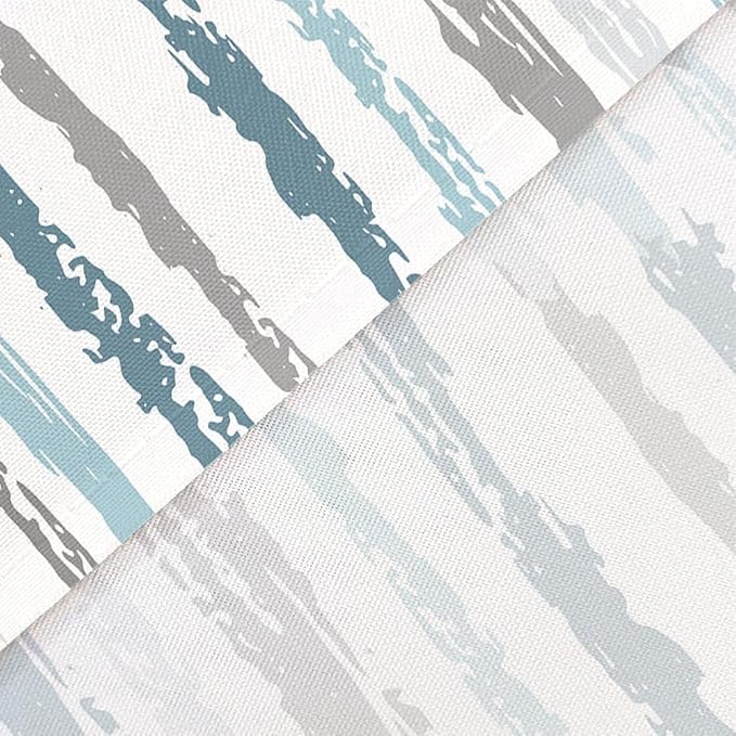 JAWO Abstract Blue Shower Curtain for Bathroom Decor, Modern White Grey Stripe Aesthetic Minimalist Geometric Simple Neutral Watercolor Painting Waterproof Polyester Shower Curtain with Hooks,72X72