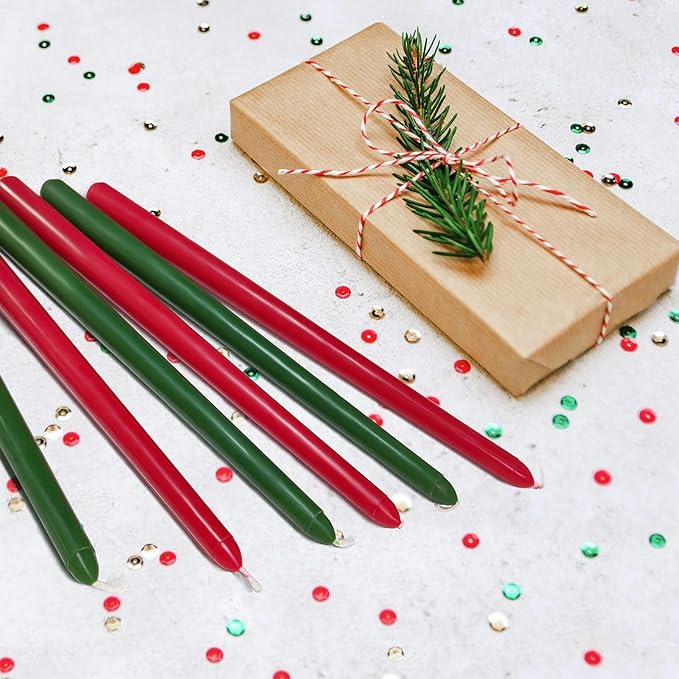 12 Inch Taper Candles 6 Pcs Unscented, Smokeless, Dripless Long Tapered Candlesticks Candles for Christmas Birthday Dinner Wedding Party Home Decor
