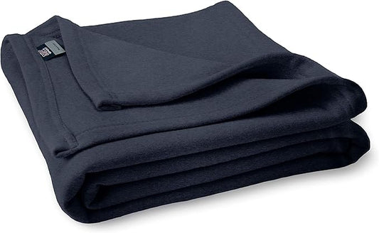 MV Sport Lightweight Sweatshirt Blanket Throw – Warm & Cozy, Breathable Oversized Fleece Knit, Couch, Bed, Travel, Cold Nights, and Outdoors – Soft Light Weight Blanket 54" x 84" Navy Heather