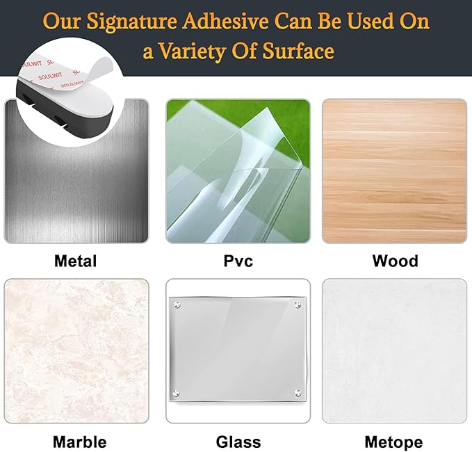 SOULWIT Cable Holder Clips, 3-Pack Cable Management Cord Organizer Clips Silicone Self Adhesive for Desktop USB Charging Cable Nightstand Power Cord Mouse Cable Wire PC Office Home