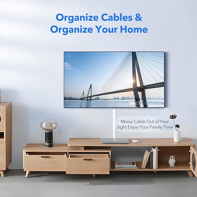 Yecaye PVC Wire Covers for Cords on Wall, One-Cord Cable Concealer Kit, Paintable Cable Raceway Management, 304in Cord Hider, Max for 2 Small Cords for Home Office, W0.59in H0.4in