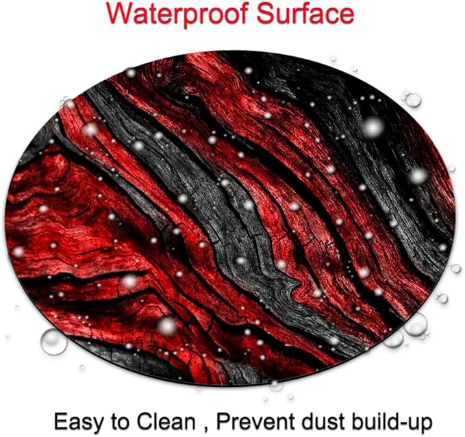 and Red Woodgrain Round Mousepad, Personalized Custom Design Mouse Pads,Cute Waterproof Circular Non-Slip Rubber Base Small Mouse Pad, Mousepad for Laptop Computers